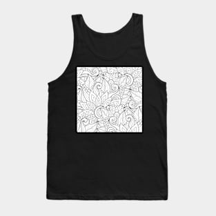 Non Colored Spring Pattern with Floral Motifs Tank Top